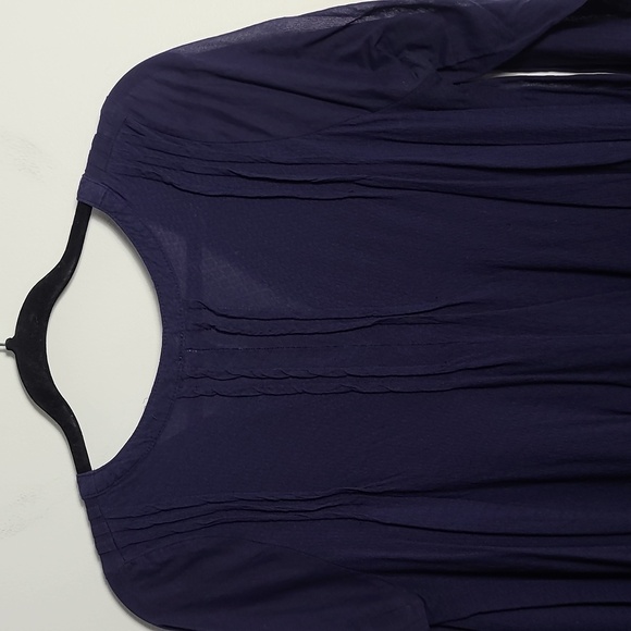 FREE PEOPLE Sisters Of The Moon Deep Blue Lightweight Cotton Blouse Size Medium - Picture 15 of 16